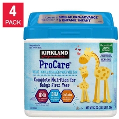 Sữa bột dành cho trẻ sơ sinh kirkland signature procare non-gmo infant formula,sét 4 hộp
