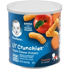 Bánh ăn dặm cho bé trên 8 tháng vị khoai lang táo gerber stage 3, apple sweet potato baby snack