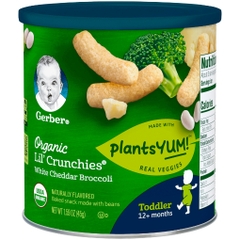 Bánh ăn dặm hữu cơ cho trẻ trên 1 tuổi vị bông cải xanh gerber organic toddler food, white cheddar broccoli baby snack