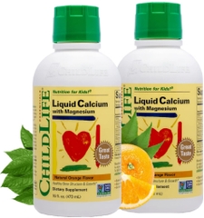 Canxi dạng lỏng dành cho trẻ em childlife liquid calcium - magnesium, 2 pack