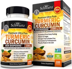 Thuốc hỗ trợ khớp nghệ curcumin with bioperine 1500mg 180 viên
