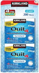 Kẹo singum cai thuốc lá vị bạc hà kirkland signature quit 4mg, ice mint gum