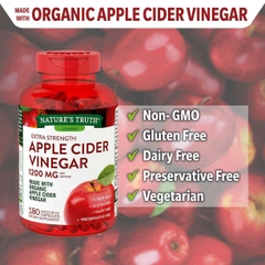 Viên uống giảm cân giấm táo Nature's Truth Apple Cider Vinegar 1200 mg,180 viên