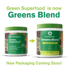 Bột cỏ lúa mì, rau củ quả hữu cơ Amazing Grass Greens Blend Superfood - Original, 480g