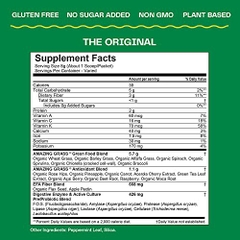 Bột cỏ lúa mì, rau củ quả hữu cơ Amazing Grass Greens Blend Superfood - Original, 480g