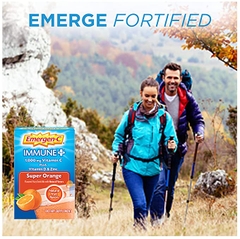 Bột hòa tan Vitamin C + Vitamin D & Kẽm Emergen-C Immune+ 1000 mg Vitamin C  Plus Vitamin D & Zinc, Super Orange
