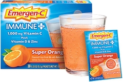 Bột hòa tan Vitamin C + Vitamin D & Kẽm Emergen-C Immune+ 1000 mg Vitamin C  Plus Vitamin D & Zinc, Super Orange