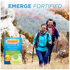 Bột hòa tan Vitamin C + Vitamin D & Kẽm Emergen-C Immune+ 1000 mg Vitamin C  Plus Vitamin D & Zinc, Citrus