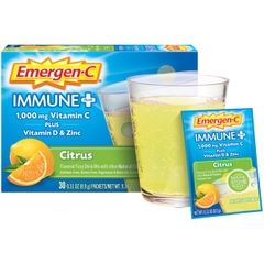 Bột hòa tan Vitamin C + Vitamin D & Kẽm Emergen-C Immune+ 1000 mg Vitamin C  Plus Vitamin D & Zinc, Citrus