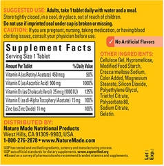Viên uống hỗ trợ miễn dịch Nature Made Super C with Vitamin D3 & Zinc, 60 viên
