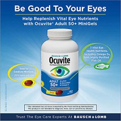 Viên uống bổ mắt Ocuvite Adult 50+ Bausch + Lomb dành cho người lớn trên 50 tuổi, 150 viên