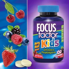 Viên nhai bổ não dành cho trẻ em focusfactor kids, 150 viên