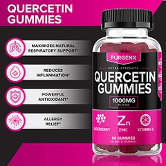 Kẹo dẻo bổ sung hệ miễn dịch Purgenx Quercetin + Zinc + Vitamin C 1000mg Gummies Supplements