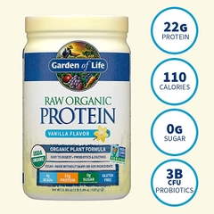 Bột protein hữu cơ thô hương Vani Garden of Life Organic Protein Powder, Vanilla
