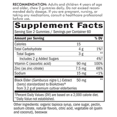 Kẹo dẻo bổ sung Vitamin C và Kẽm Nature's Way Sambucus Elderberry with Vitamin C and Zinc