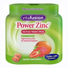 Kẹo dẻo bổ sung Kẽm + Vitamin C tăng đề kháng Vitafusion Power Zinc 15 mg, 180 viên