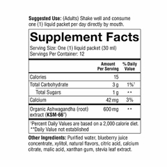 Hỗ trợ giảm stress và tăng sức đề khánh youtheory Ashwagandha 500 mg, hương vị Việt quất,  30 gói