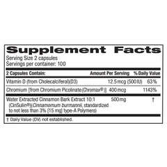 Hỗ trợ cân bằng đường huyết từ vỏ quế trunature Advanced Strength CinSulin, 200 viên