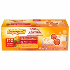 Bột hòa tan vitamin C tổng hợp Emergen-C Vitamin C 1000mg 120 gói (3 vị: Orange, Raspberry, Tangerine)