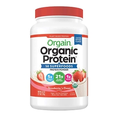 Bột Protein hữu cơ Orgain Organic Protein 1.22kg hương Strawberries’n Cream