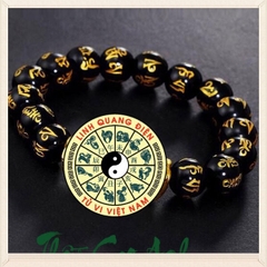 Vòng Thạch Anh Khói Khắc Chữ 8 ly