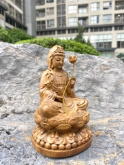 Tương Bồ Tát Đại Thế Chí gỗ Bách Xanh 20cm
