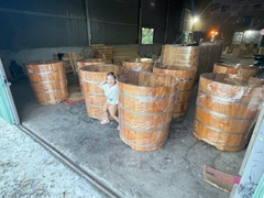 Bồn Tắm Gỗ Pơ Mu Cao 90cm