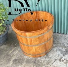 Bồn Tắm Tròn Gỗ Pơ Mu Cao 60cm