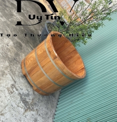 Bồn Tắm Tròn Gỗ Pơ Mu Cao 60cm
