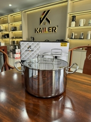 Nồi inox nắp kính Kailer size 24cm, KL-N24