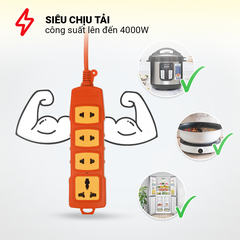 Ổ cắm điện công nghiệp Honjianda, công suất 4000W, lõi sứ chống cháy chịu nhiệt tốt