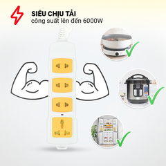 Ổ cắm điện công nghiệp không dây Honjianda, công suất 6000W, lõi sứ chống cháy