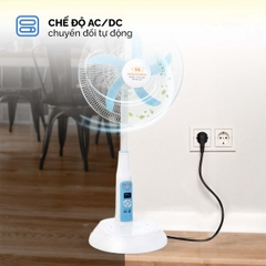 Quạt sạc tích điện AC/DC 18 inch Honjianda FL-803 - có remote điều khiển, đèn LED hỗ trợ cúp điện
