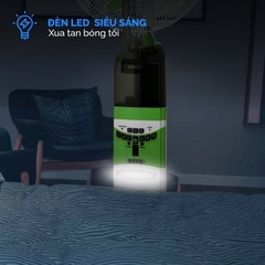 Quạt sạc tích điện hơi nước Honjianda 918PS - chế độ gió tự nhiên, lồng quạt 18 inch, có bánh xe di chuyển tiện lợi