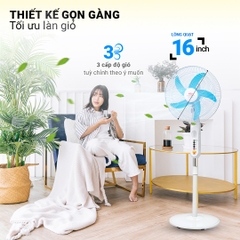 Quạt sạc năng lượng mặt trời AC/DC Honjianda FL3816/3616 - có kèm tấm năng lượng mặt trời