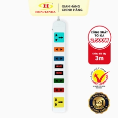 Ổ cắm điện Honjianda Mã 03 loại 2 công tắc - dây dài 3m, chất liệu ABS chịu nhiệt tốt