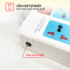 Ổ cắm điện Honjianda Mã 11 - công suất tối đa 3300W, tích hợp cổng USB đa năng, có nắp che an toàn cho trẻ em