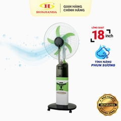 Quạt sạc tích điện hơi nước Honjianda 918PS - chế độ gió tự nhiên, lồng quạt 18 inch, có bánh xe di chuyển tiện lợi