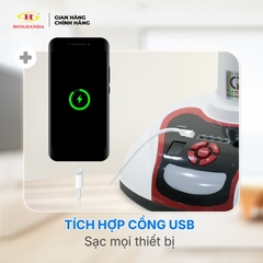 Quạt Sạc Tích Điện để bàn AC&DC 16 inch Honjianda FL616 - có đèn LED hỗ trợ cúp điện