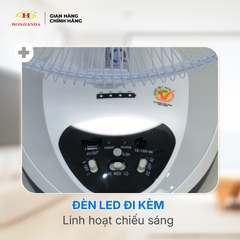 Quạt Sạc Tích Điện để bàn AC&DC 14 inch Honjianda FL314 1-2 pin - có đèn LED & USB