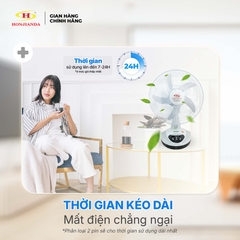 Quạt Sạc Tích Điện để bàn AC&DC 14 inch Honjianda FL314 1-2 pin - có đèn LED & USB