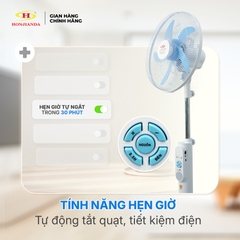 Quạt Sạc Tích Điện để bàn AC&DC 16 inch Honjianda FL716 - có đèn LED & USB hỗ trợ cúp điện