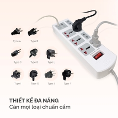 Ổ cắm điện Honjianda Mã 04/05/06 tích hợp sạc nhanh USB-C PD3.0 20W