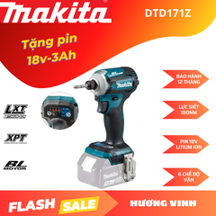 Máy bắt vít pin Makita DTD171Z (tặng pin )