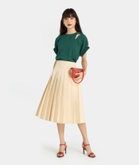 CHÂN VÁY MIDI KIỂU XẾP LY