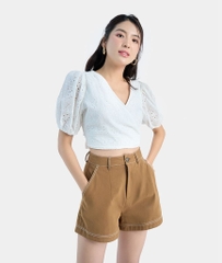 QUẦN SHORT DIỄU CHỈ TRẮNG