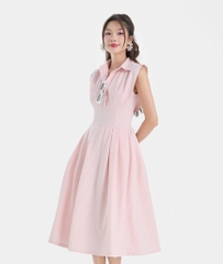 ĐẦM SƠ MI KHÔNG TAY TÙNG XẾP LY