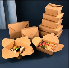 DNP3-13X12X7 cm  Hộp đựng đồ ăn trưa Kraft thân thiện với môi trường 1080ml Bát giấy thủ công Bao bì thực phẩm Hộp đựng đồ ăn mang đi cho nhà hàng