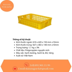 Thùng Nhựa Sóng Hở DNP 20– Bền Chắc, Thoáng Khí, Chứa Được Nhiều Hàng Hóa Kích thước: 610x420x360 ±10mm
