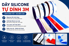 Dây ron gioăng cao su chịu nhiệt silicone -băng keo dán 3M (tự dính)